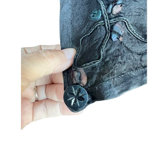 Hot Knots Engraved Buttons Crochet Flounce Sweater Lace Collar Size L/XL - Picture 9 of 11